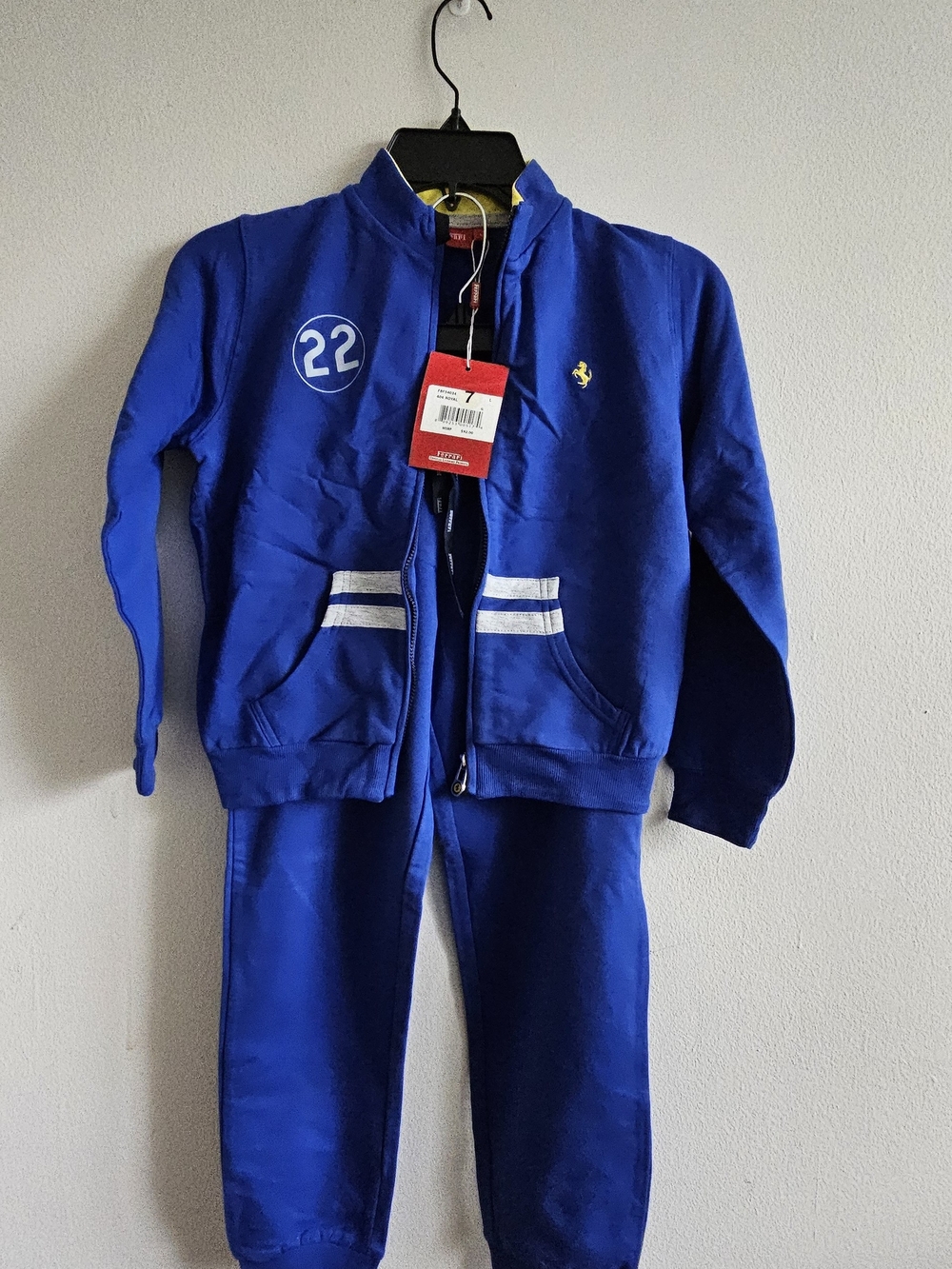 Ferrari Blue and Yellow Boys Set Size 7 (L)